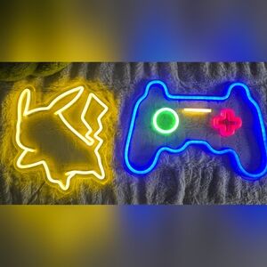 Neon Gaming Wall Light - Yellow and Blue